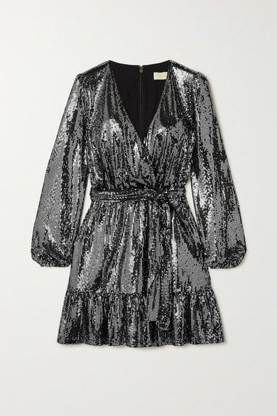 Michael Kors wrap sequin dress, sequin dress for New Years eve