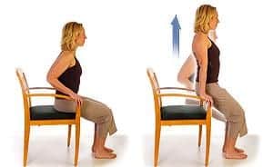 chair raises and dips, chair exercises
