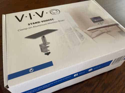 VIVO Monitor Stand, clamp on laptop stand, exercise bike desk